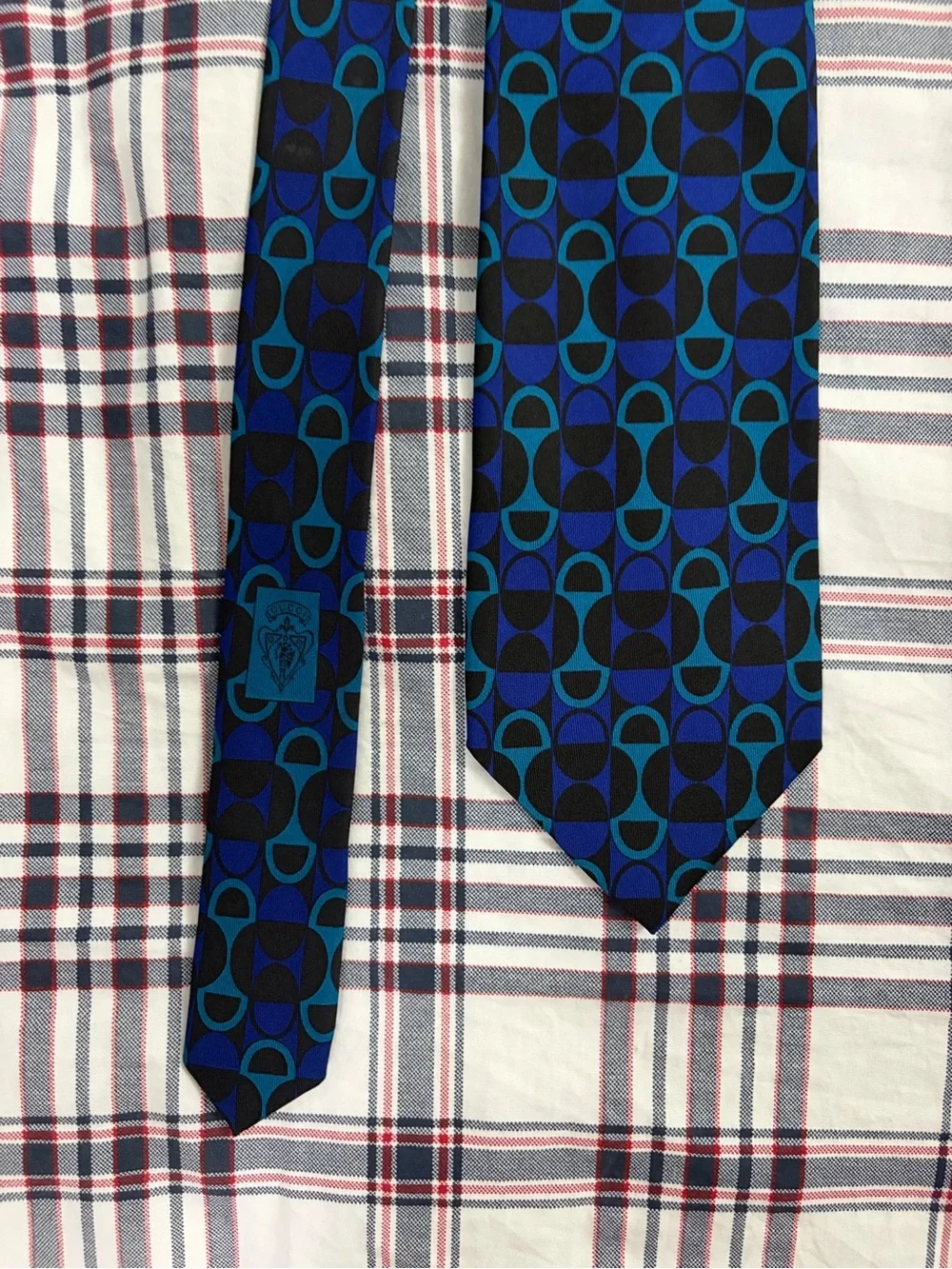 Gucci Silk Horsebit Tie Blue